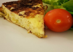 Clafoutis aux poireaux et aux lardons de Dédé