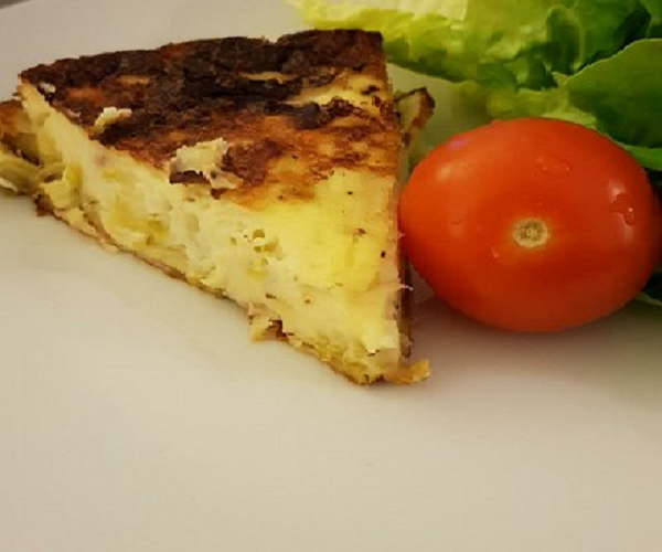 Clafoutis aux poireaux et aux lardons de Dédé