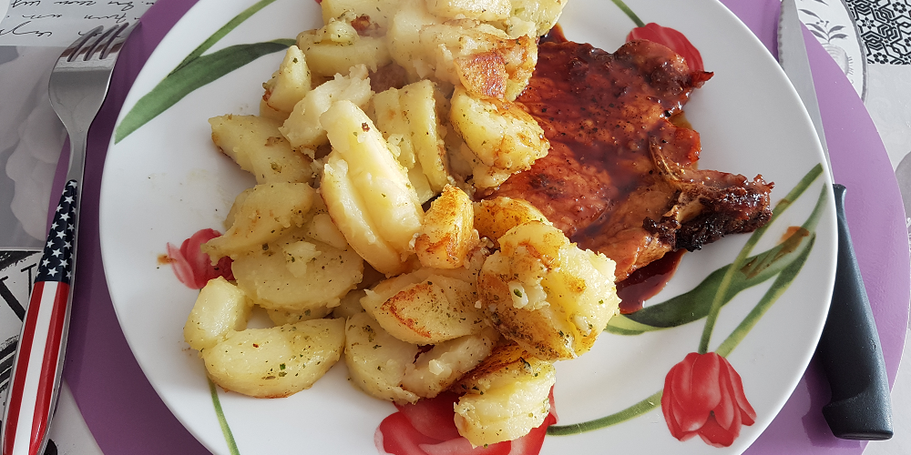 Côtes de porc sauce miel et curry