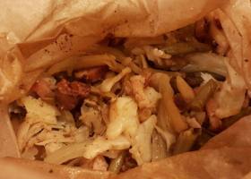 Filet de merlan et légumes en papillote