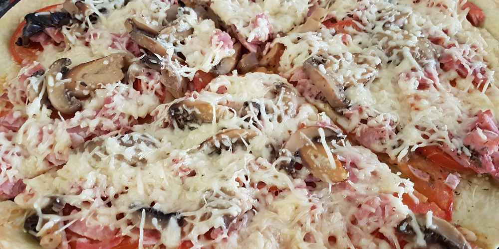 Tarte tomates jambon et champignons