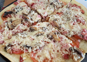 Tarte tomates jambon et champignons