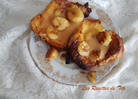 Brioche perdue banane et confiture de lait
