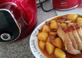 Rôti de porc pommes de terre et champignons au cookeo