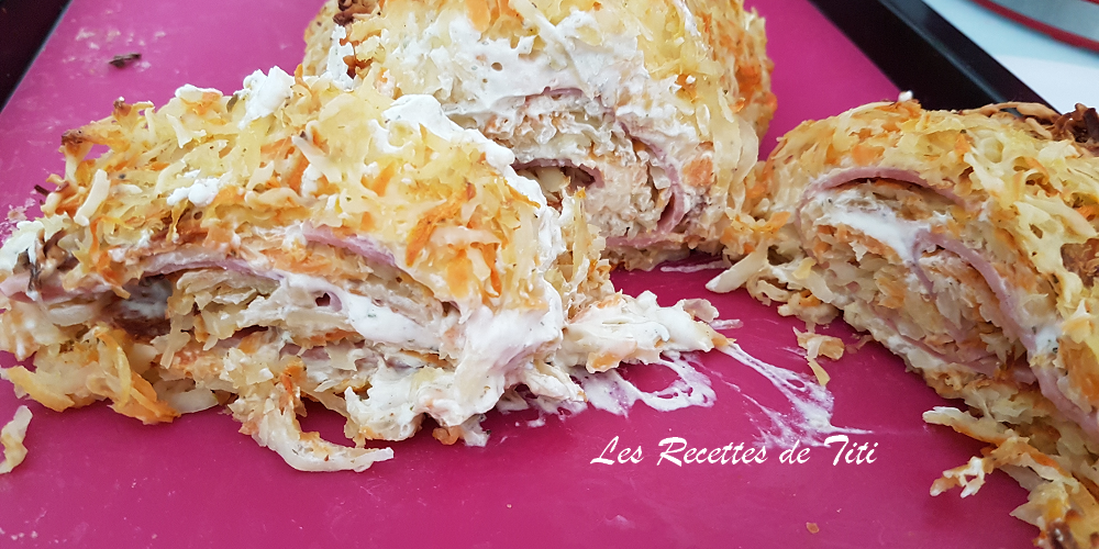 Roulé de pommes de terre au chèvre