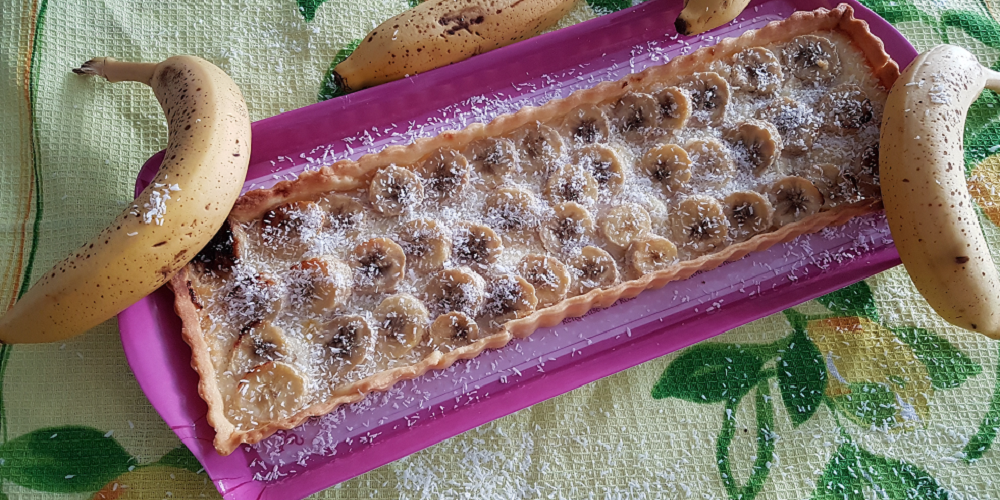 Tarte banane et noix de coco