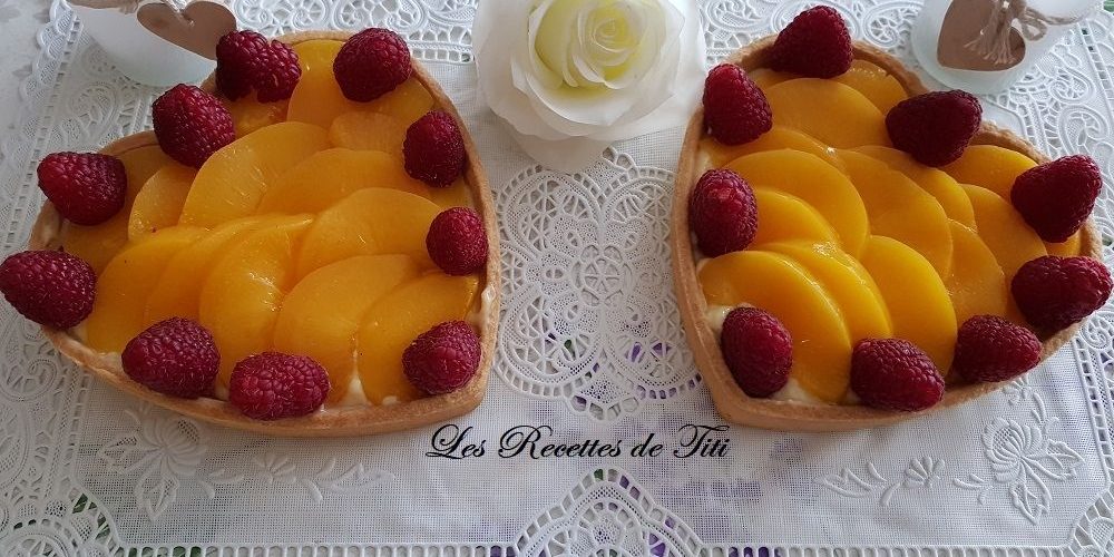 Cœurs sablés pêches framboises