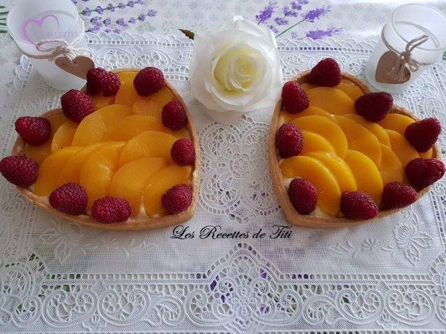 Coeurs sablés pêche framboises par "Les Recettes de Titi"