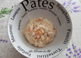 Risotto au saumon fumé et aux crevettes