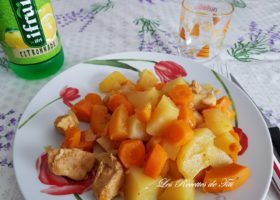 Poulet pommes de terre potiron et carottes au curry