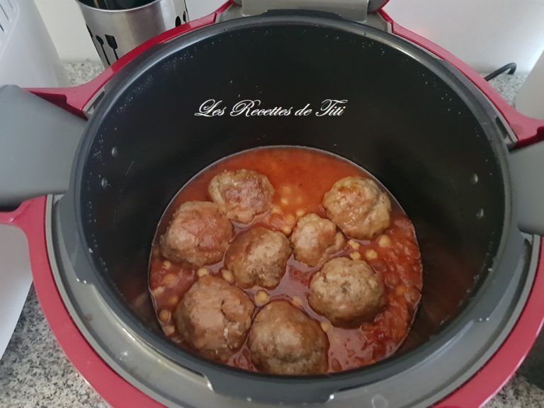 Boulettes de viande sauce tomate et pois chiches au Cookeo | Les