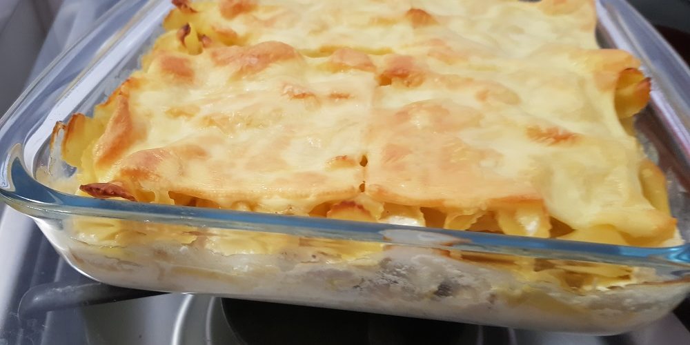 Parmentier de poulet aux pâtes