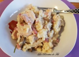 Risotto poulet lardons et champignons au Cookeo