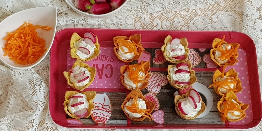 Mini spicy fromage frais, radis et carottes