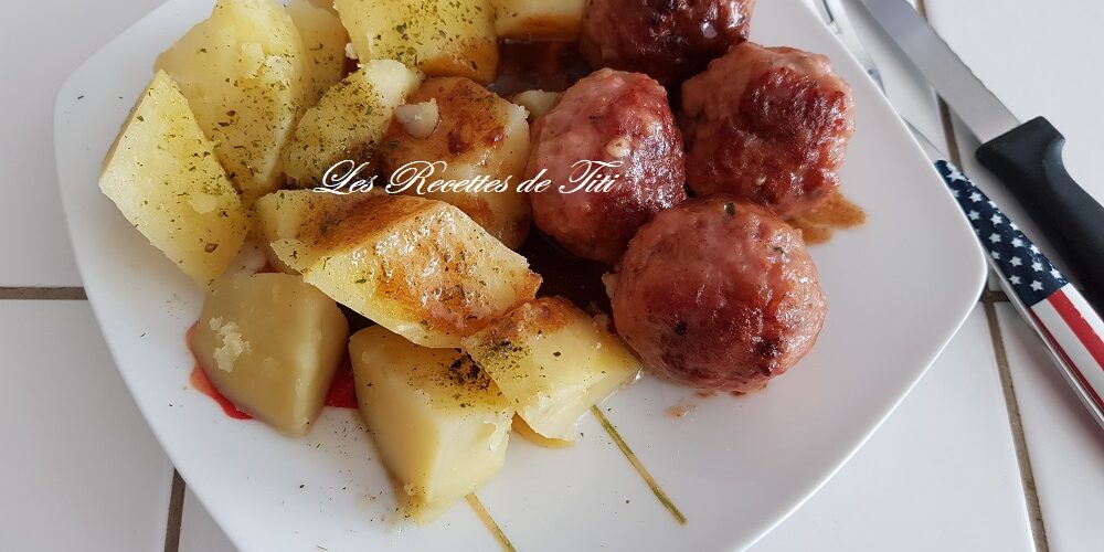 Boulettes cajun et pommes de terre vapeur