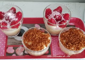 Crème vanille et framboises