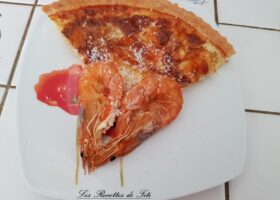 Tarte aux crevettes et crème de coco au curry