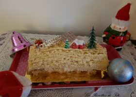 Bûche amande et vanille Bourbon