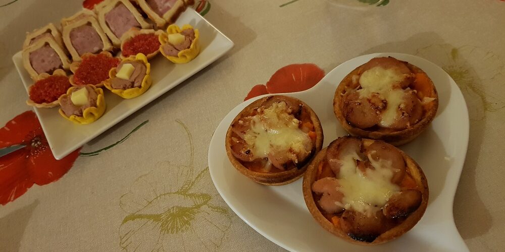 Mini quiches patate douce et boudin blanc au miel de sapin