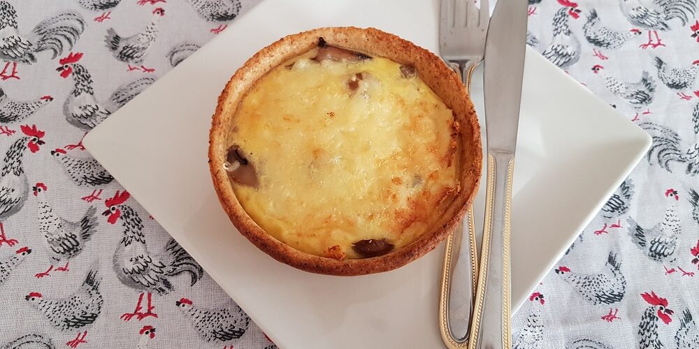 Quiche poulet champignons fromage aux noix