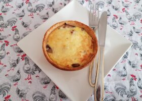 Quiche poulet champignons fromage aux noix