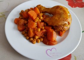 Poulet, pois chiches et carottes au Cookeo