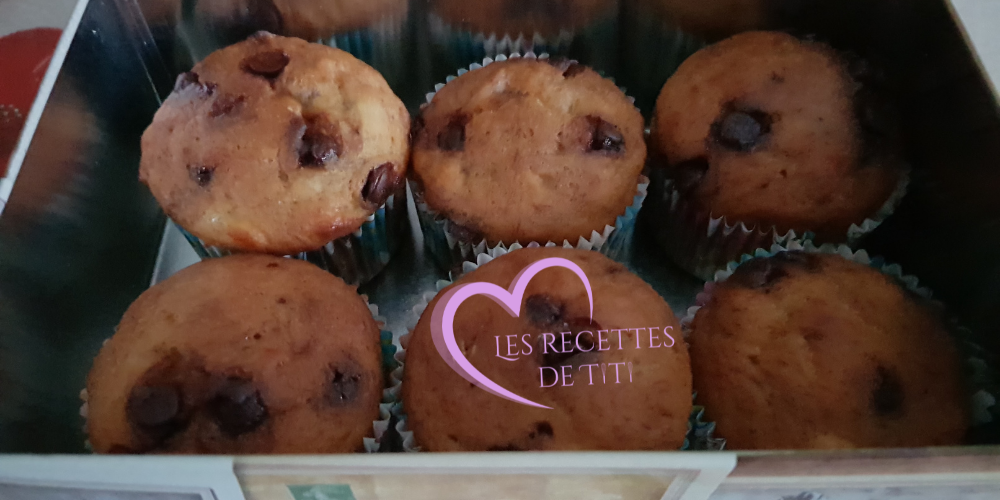 Muffins bananes et pépites de chocolat