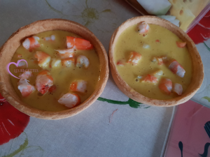 Quiches individuelles aux crevettes et au curry par "Les Recettes de Titi"
