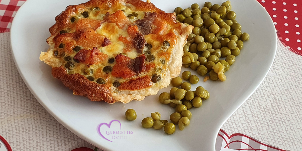 Tartelettes aux petits pois et saumon fumé