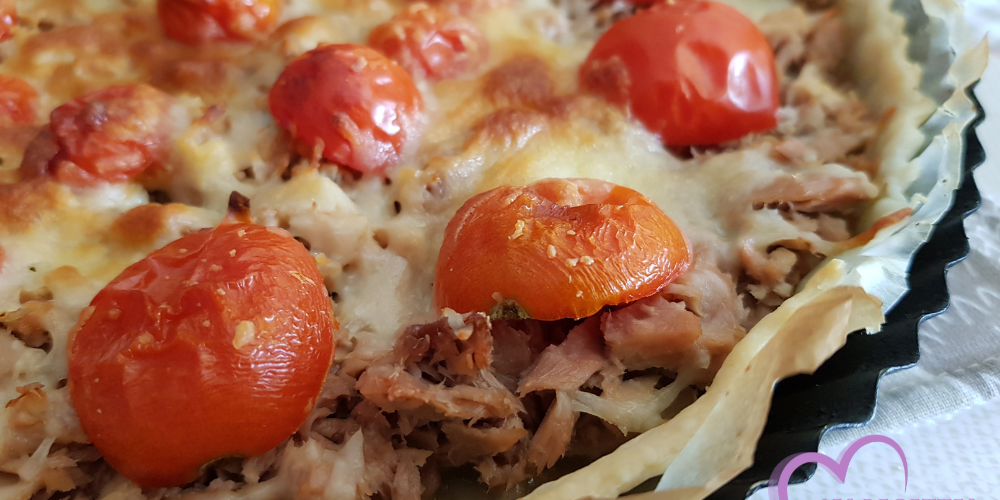 Tarte au thon et tomates cerise