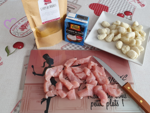 Aiguillettes de dinde crème de coco et curry