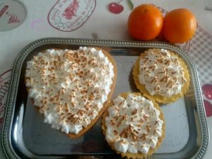 Tarte cœur et tartelettes orange meringuée par "Les Recettes de Titi"