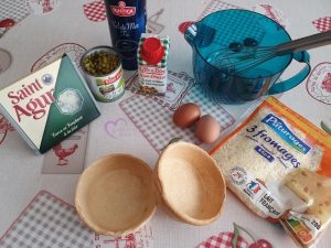 Quiches petits pois et St Agur par "Les Recettes de Titi"