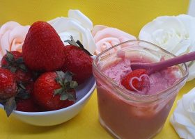 Crème dessert aux fraises