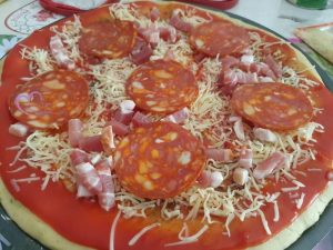 Pizza chorizo lardons par "Les Recettes de Titi"