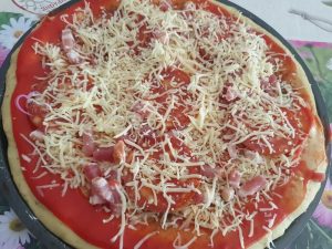 Pizza chorizo lardons par "Les Recettes de Titi"
