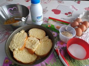 Gâteau de brioche perdue aux noisettes par "Les Recettes de Titi"