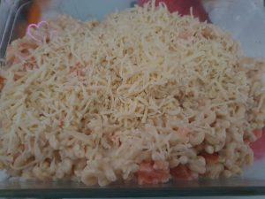 Gratin de coquillettes à la truite fumée et au lait de coco par "Les Recettes de Titi"