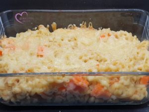 Gratin de coquillettes à la truite fumée et au lait de coco par "Les Recettes de Titi"