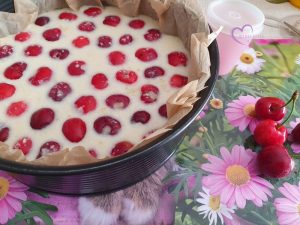 Clafoutis cerises et noix de coco par "Les Recettes de Titi"