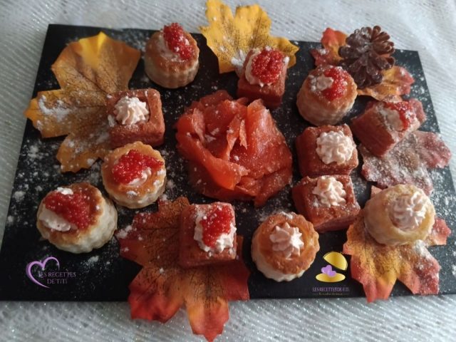 Mini bouchées feuilletées à la truite fumée et au fromage frais par "Les Recettes de Titi"